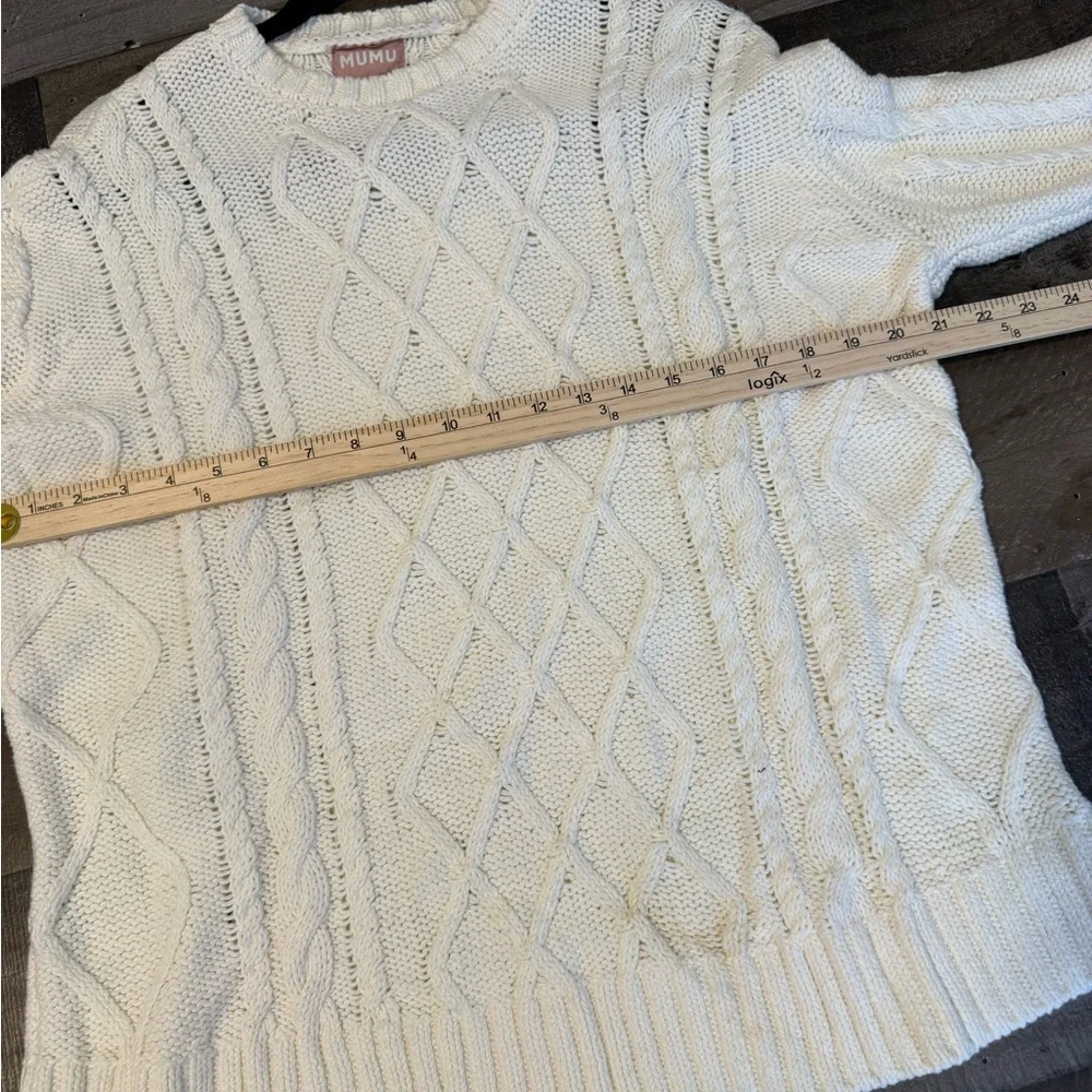 Show Me Your Mumu Day To Day Cable Knit‎ Sweater Cream XS NWT $148